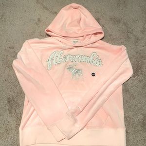 ABERCROMBIE Pink Girls Plush Velvet Hoodie